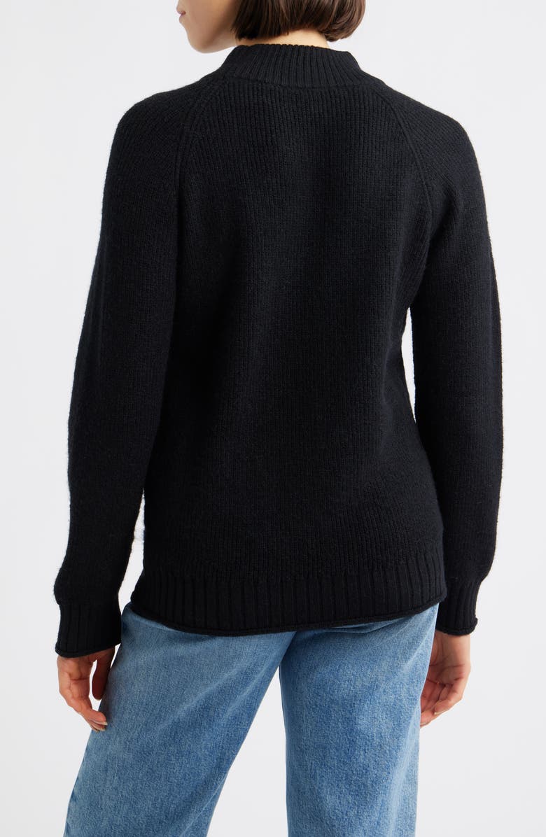 Wit & Wisdom Soutache Mock Neck Sweater, Alternate, color, Black