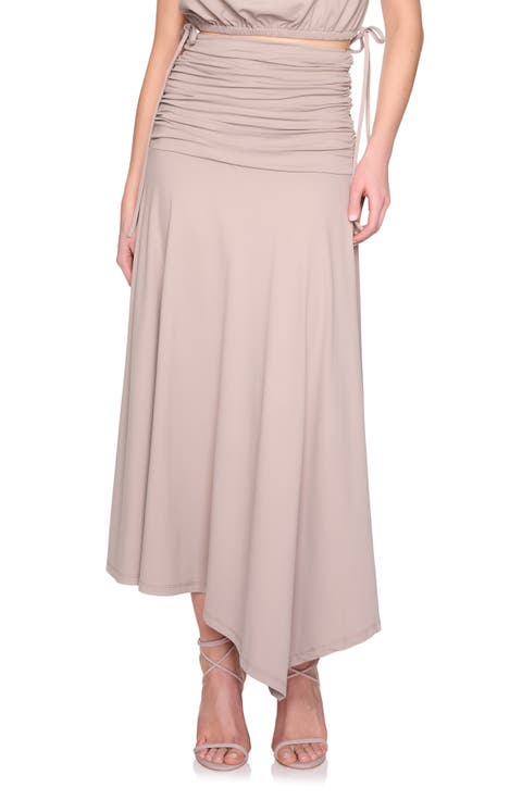 Gathered Midi Skirt