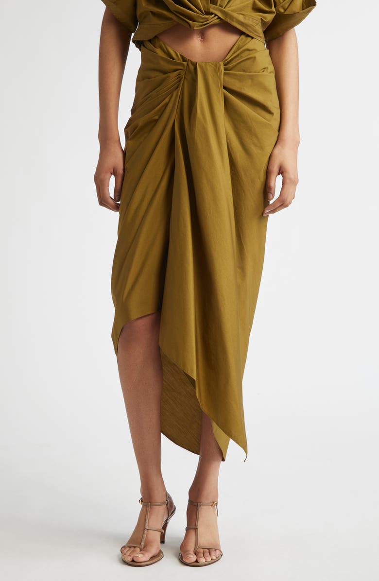 A.L.C. Rhodes Cotton Pleated Waist Asymmetric Skirt, Main, color,