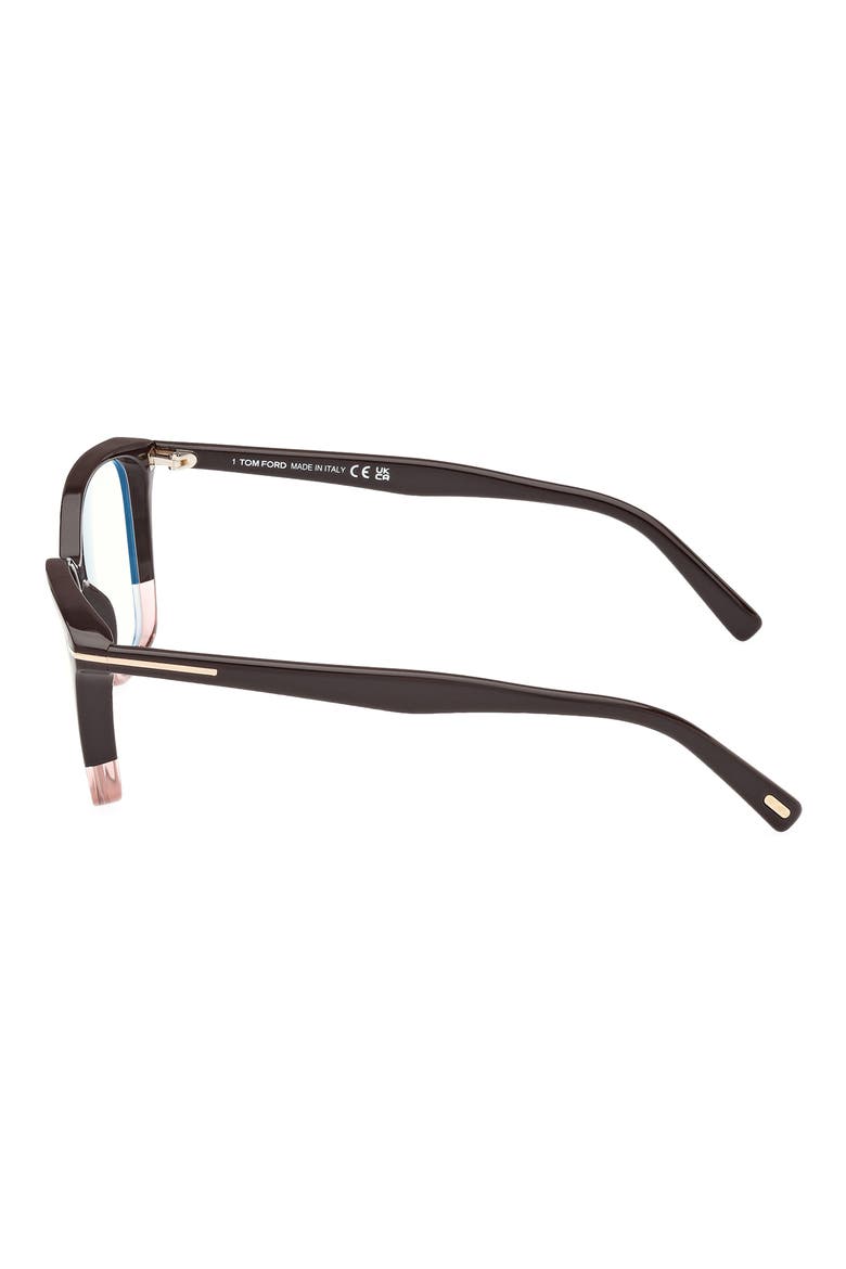56mm Cat Eye Blue Light Blocking Optical Glasses, Alternate, color, BROWN BLUSH PINK BROWN