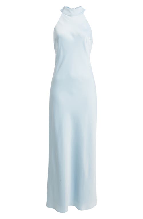 Shop Wayf Violetta Matte Satin Gown In Baby Blue