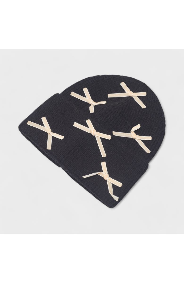 A Little Obsessed Women's Multi Bow Knit Beanie, Alternate, color, Black
