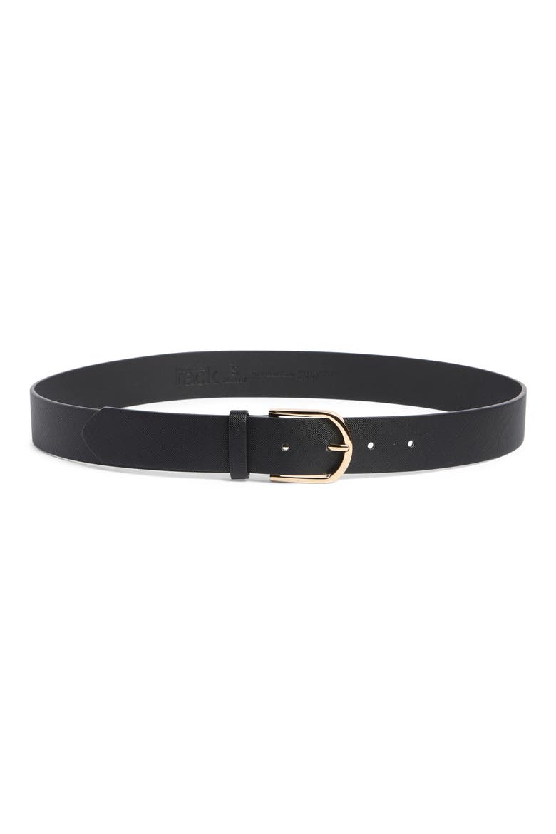 McKenna Faux Leather Belt, Main, color, BLACK