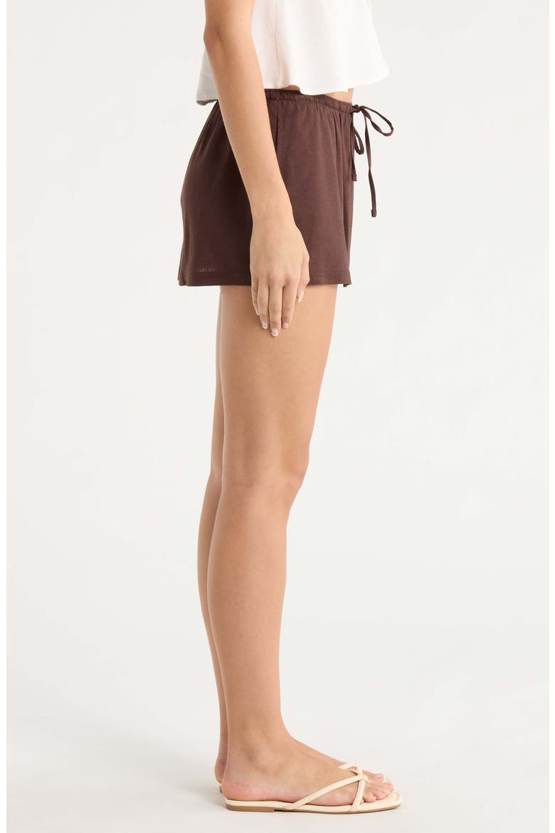 Tie Waist Miniskirt, Alternate, color, BROWN