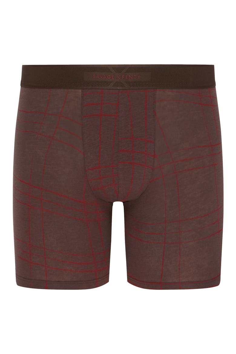 Savage X Cotton Blend Boxer Briefs, Alternate, color, RUSTIQUE PURPLE DRAWN PLAID