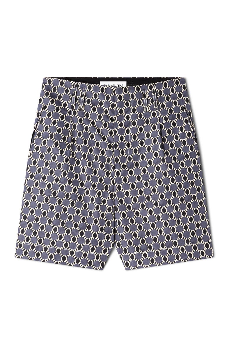 Lanvin Printed Cotton Shorts, Alternate, color, Storm/Black