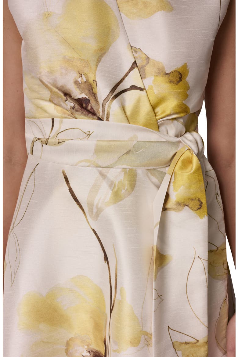 Floral Print Wrap Dress, Alternate, color, LIMONCELLO