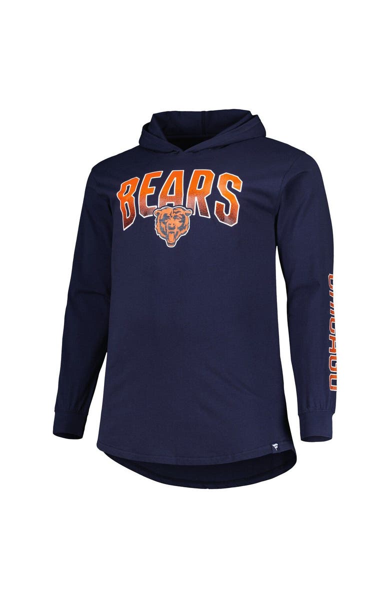 FANATICS Men's Fanatics Branded Navy Chicago Bears Big & Tall Front Runner Pullover Hoodie, Alternate, color,