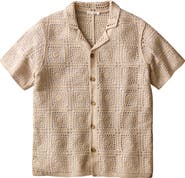 Marine Layer Callum Open Stitch Short Sleeve Button-Up Shirt