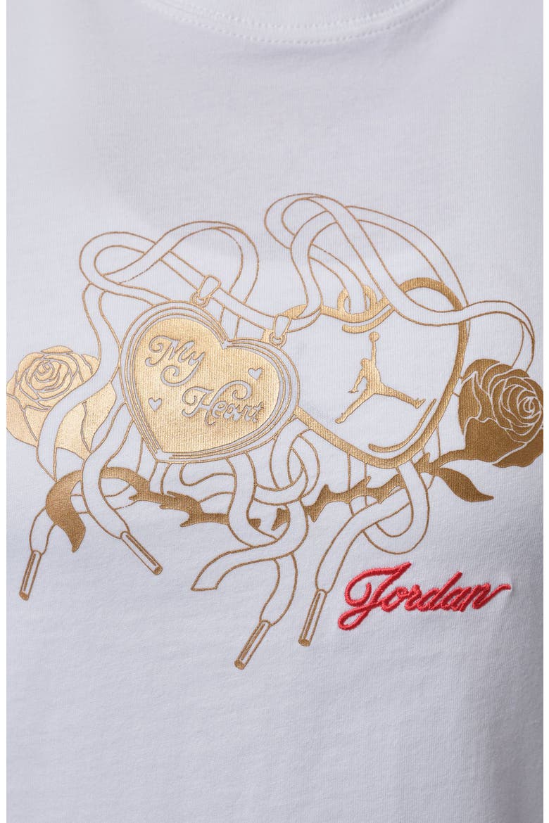 Metallic Logo Graphic Shrunken Cotton T-Shirt, Alternate, color, WHITE