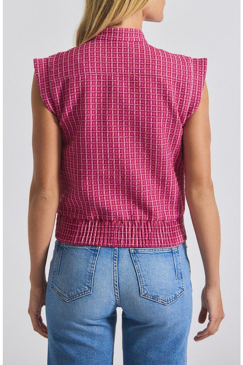 Namira Cotton Blend Tweed Vest, Alternate, color, RASPBERRY/ WHITE