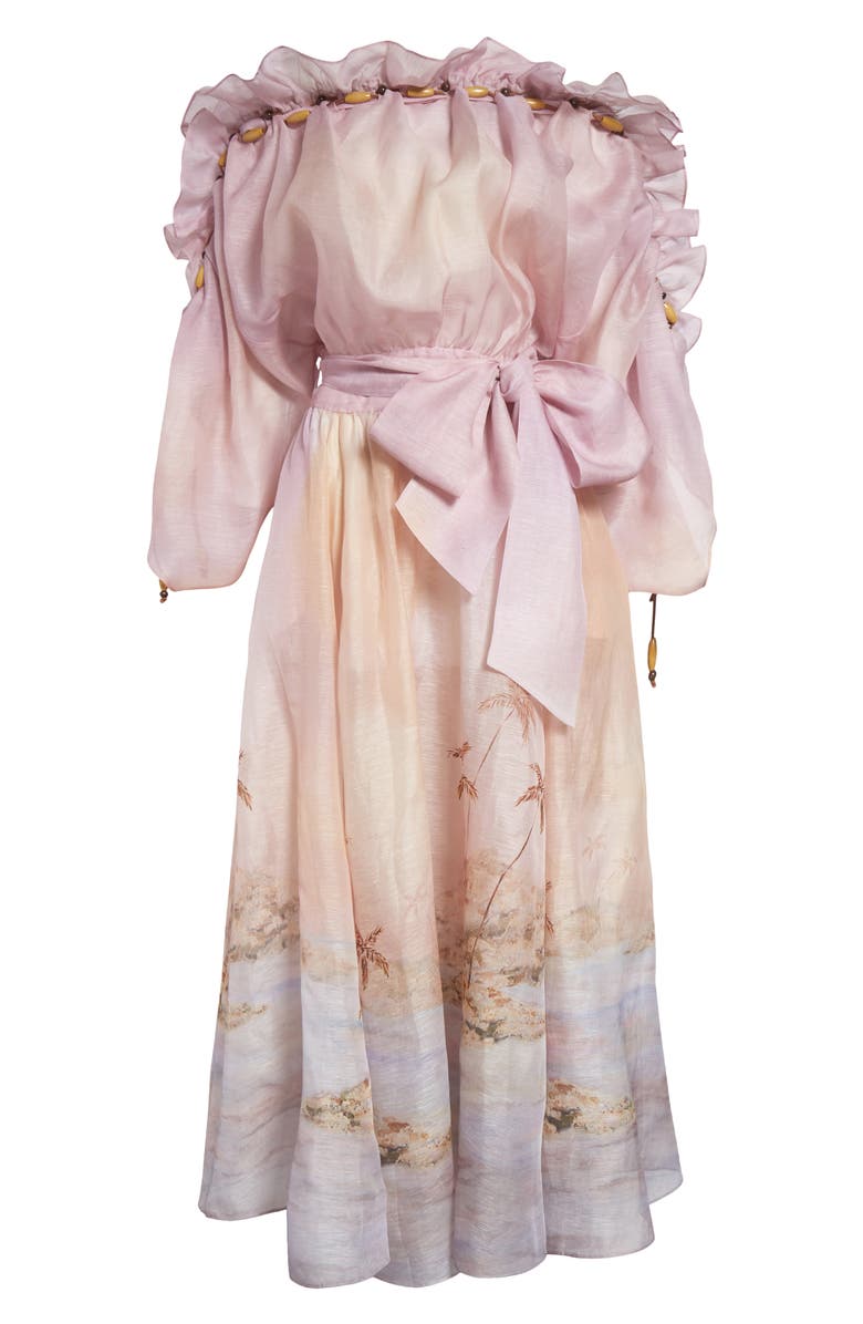 Zimmermann Dawning Ruffle Long Sleeve Organza Maxi Dress, Alternate, color,