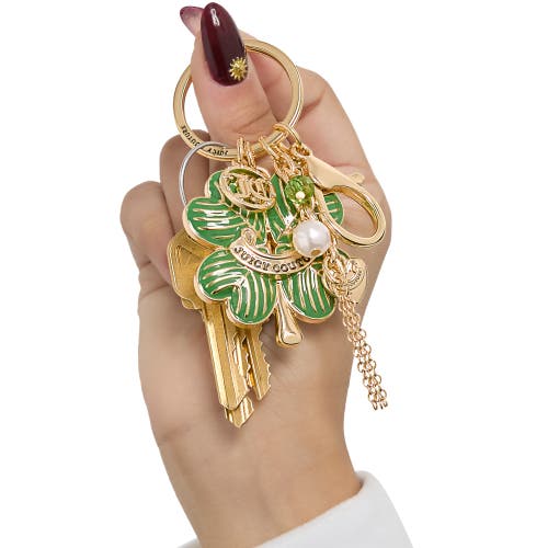 Juicy Couture Lucky Clover Charm Keychain In Multi