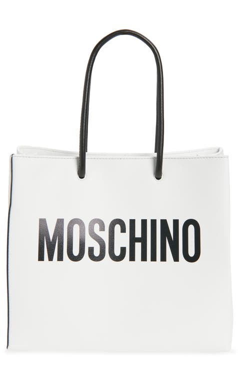 Logo Leather Shopper Tote