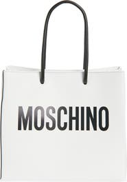 Moschino Logo Leather Shopper Tote