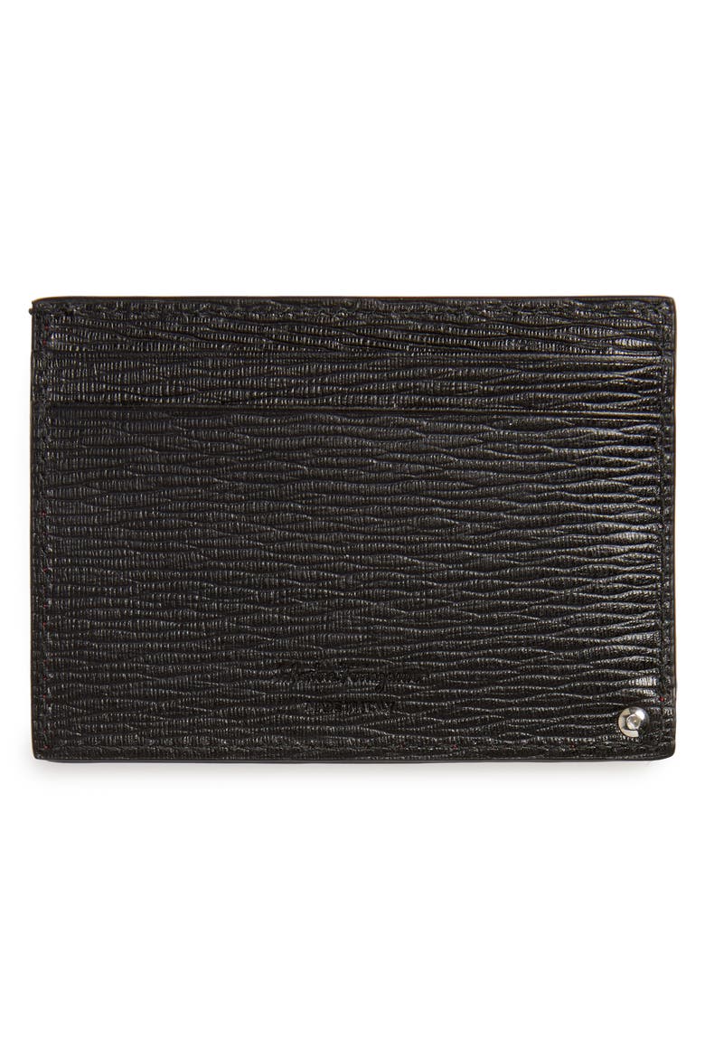 Revival Calfskin Leather Card Case, Alternate, color, BLACK