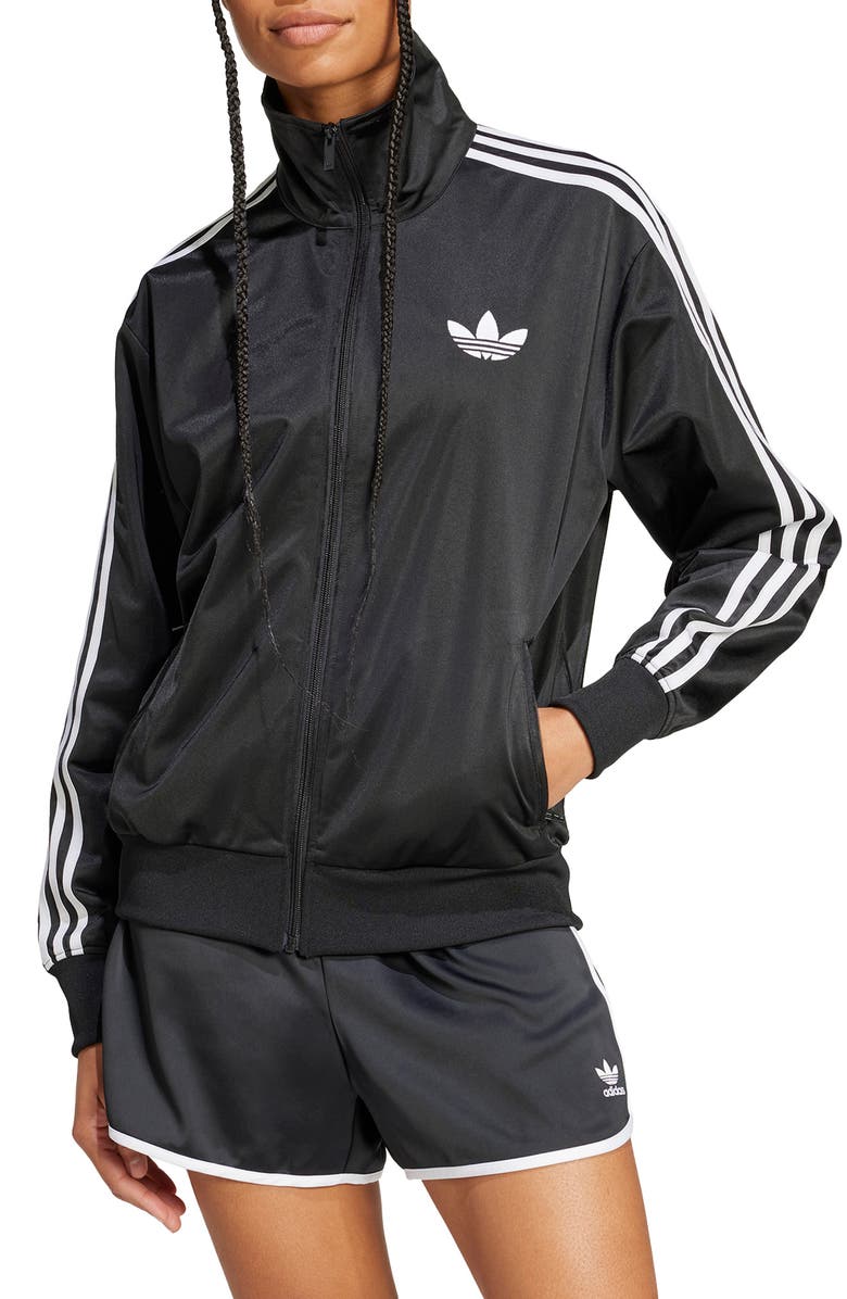 adidas Firebird Recycled Polyester Track Jacket, Main, color, Black