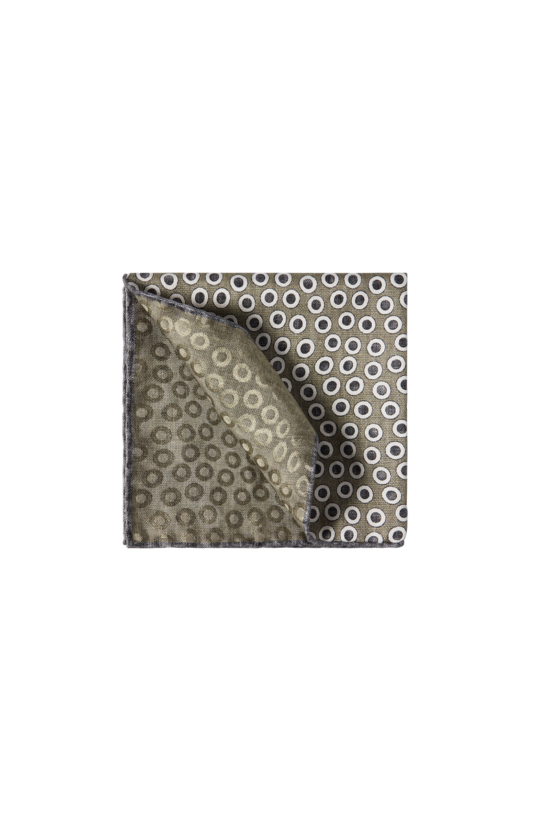 Brunello Cucinelli Spotted pocket square, Main, color, Military