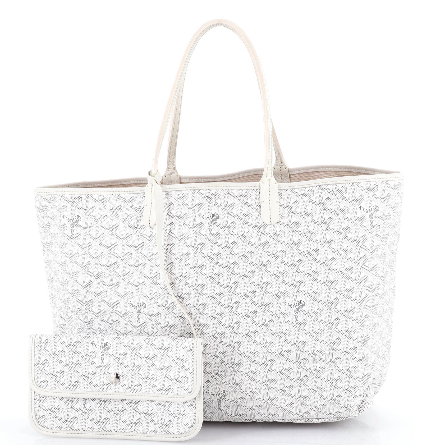 Pre-Owned Goyard Saint Louis Tote Coated Canvas PM, Alternate, color, White