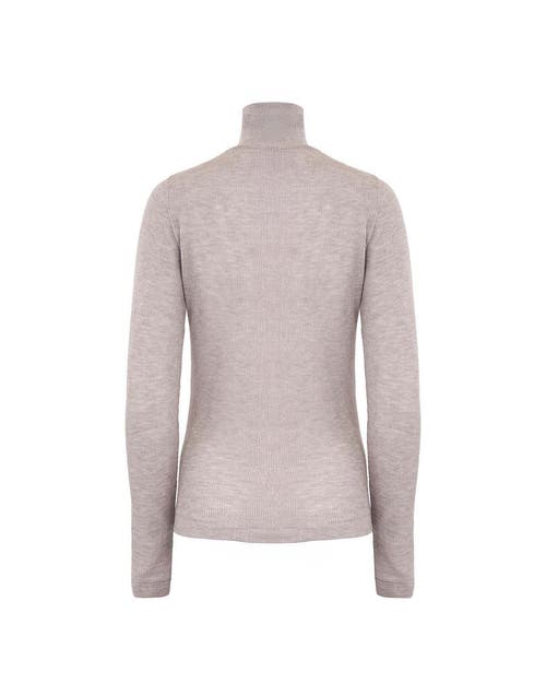 Theo The Label Nomia Sheer Knit Turtleneck In Gray