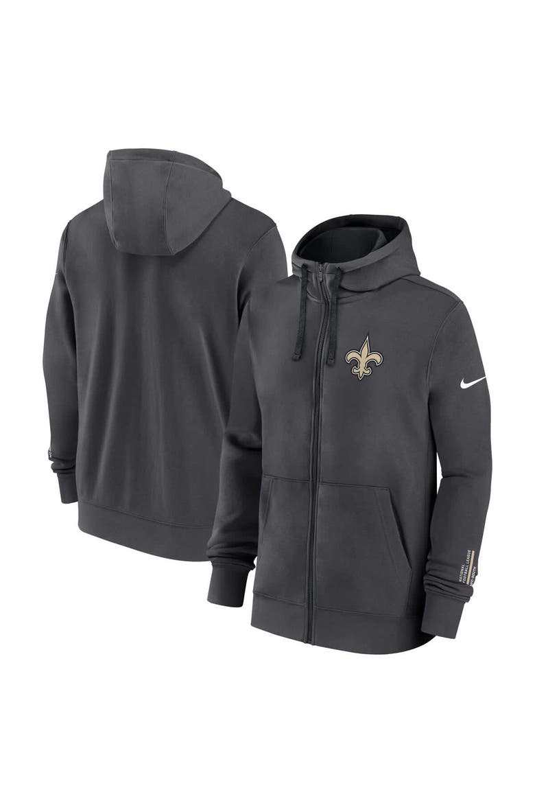 Men's Nike Anthracite New Orleans Saints Primetime Club Full-Zip Hoodie, Main, color, Anthracite