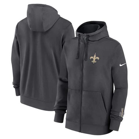 Men's Nike Anthracite New Orleans Saints Primetime Club Full-Zip Hoodie