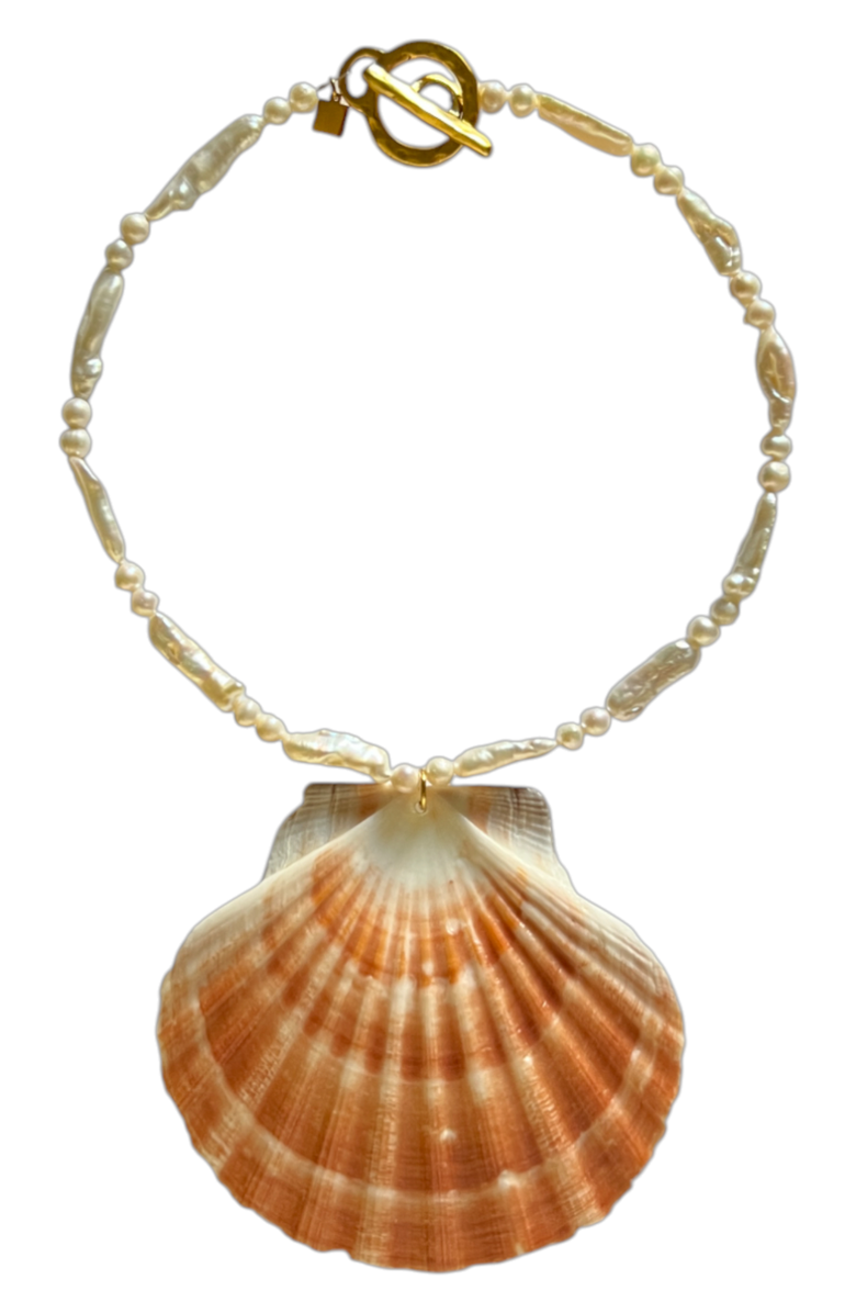 sccollection Calico Necklace, Main, color, Orange And Pearl