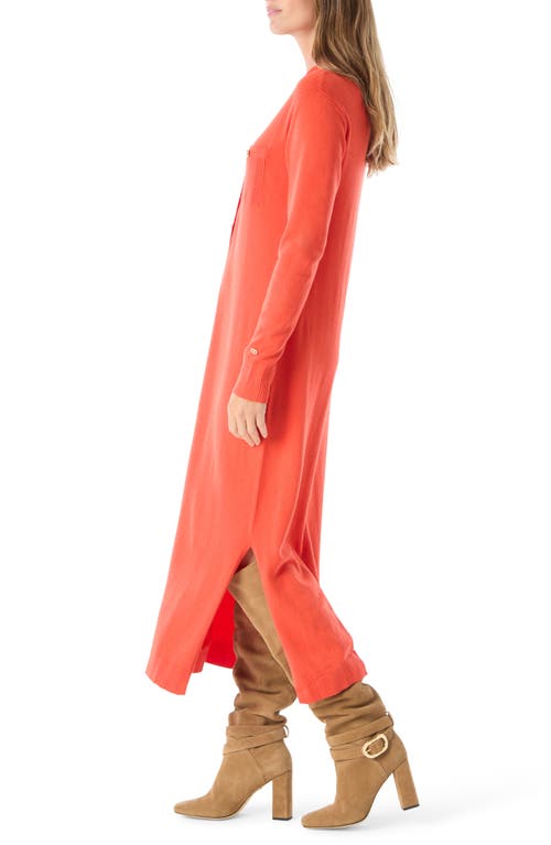 Do By Dee Ocleppo Adira Collar Long Sleeve Knit Maxi Dress In Red