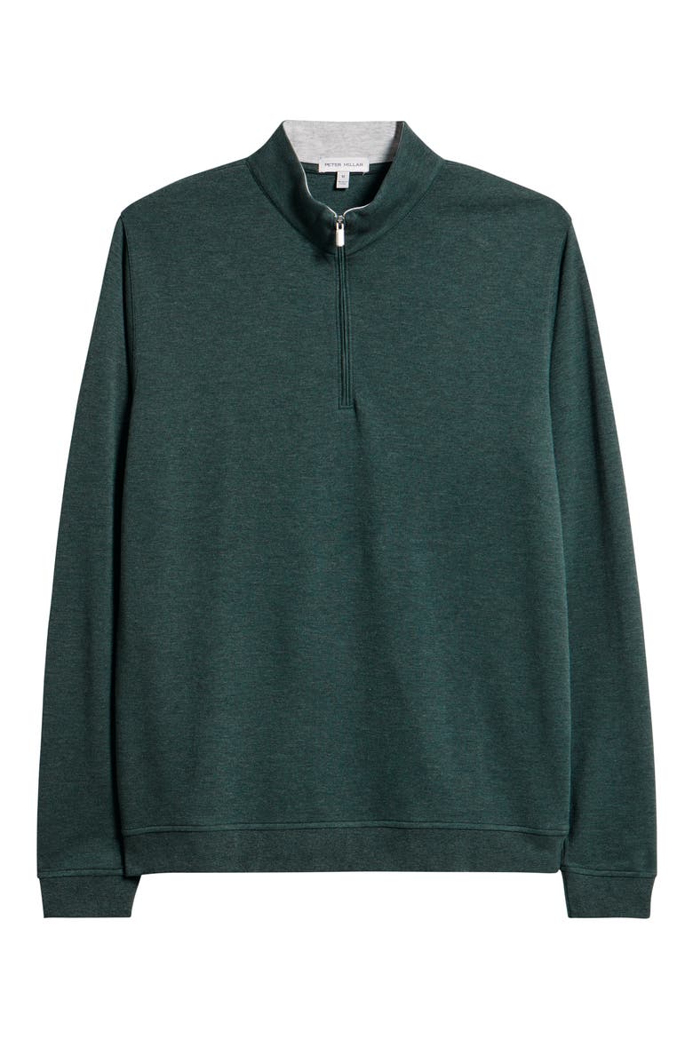 Comfort Interlock Quarter Zip Pullover, Alternate, color, DEEP VERDANT