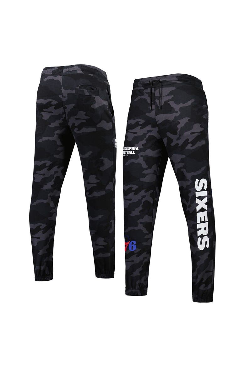 Men's New Era Black/Camo Philadelphia 76ers Tonal Joggers, Main, color, Black