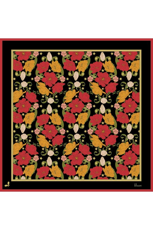 Henelle Women's Black Night Bloom Silk Bandana In Night Bloom