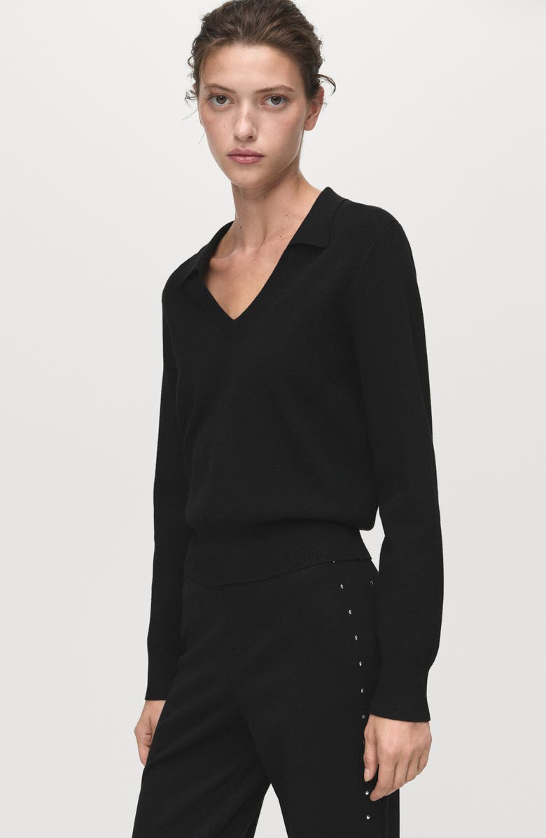 MANGO Rhinstone Leggings, Alternate, color, Black