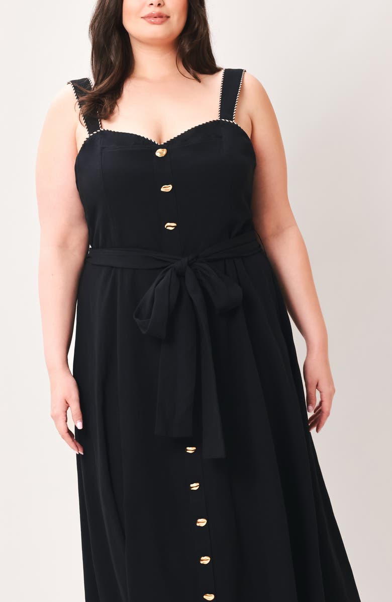 FREEMARKET Midi Shirtdress, Alternate, color, Black