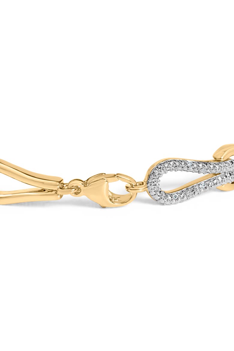 Gold Vermeil 1/7 Cttw Diamond Bold Knot Link Bracelet, Alternate, color, Silver