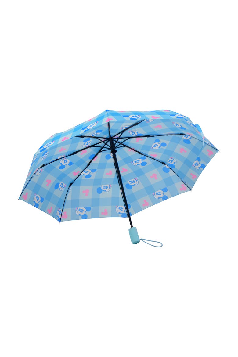 Mickey Mouse Adult Rain Umbrella  39" Automatic Folding, Compact & Travel-Friendly, Alternate, color, BLUE