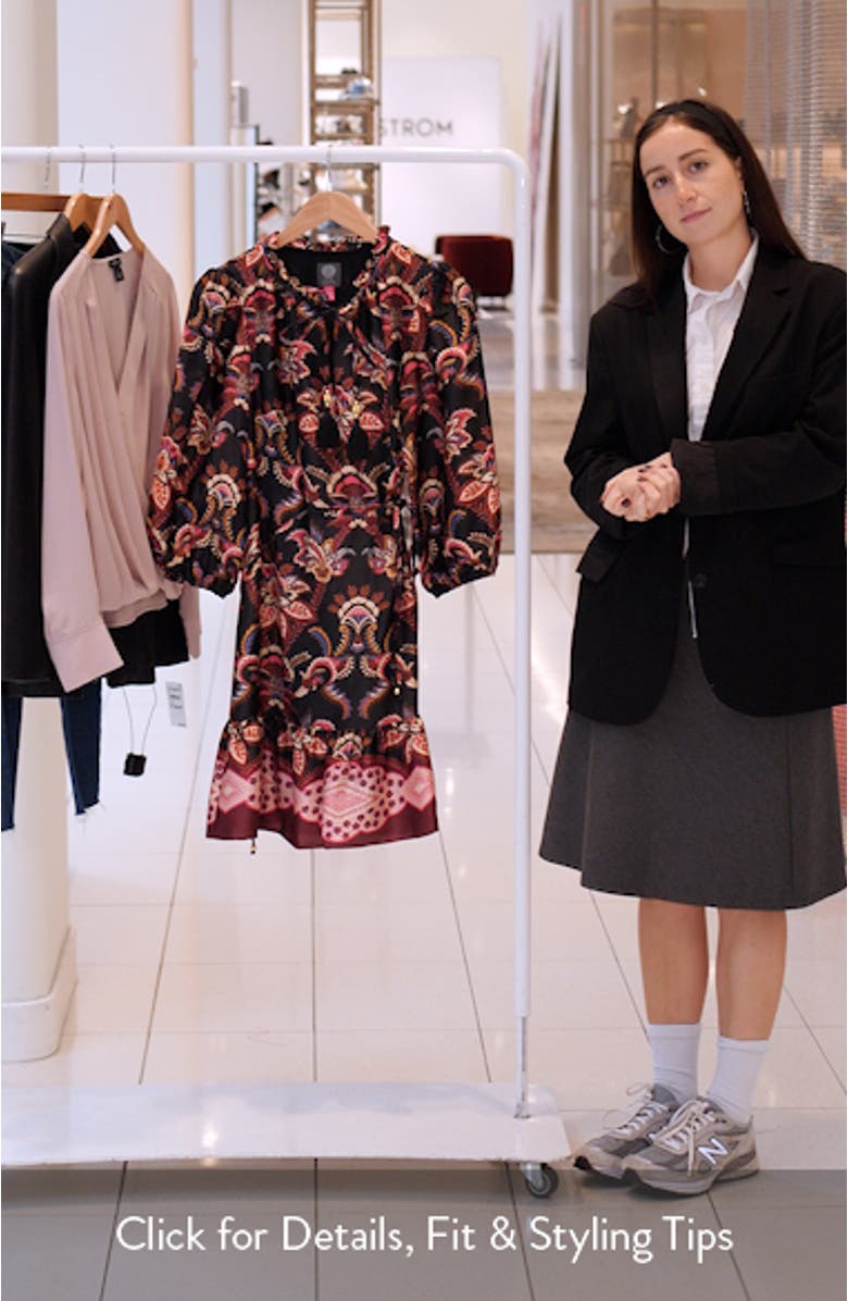 Floral Long Sleeve Fit & Flare Dress, sales video thumbnail