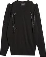 Simone Rocha Ribbon Slashed Cashmere Sweater