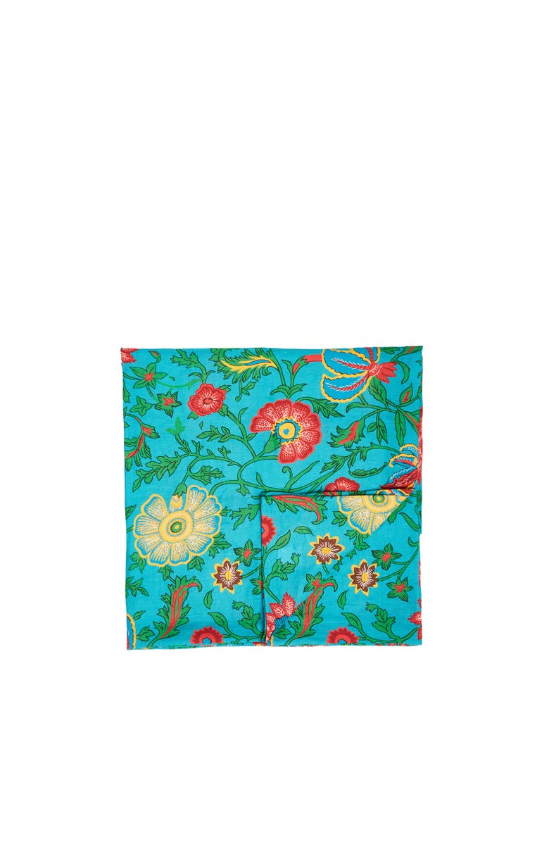 La DoubleJ Large Tablecloth (180X350) Dragon Flower Turche Turquoise, Main, color, Dragon Flower Turche Turquoise
