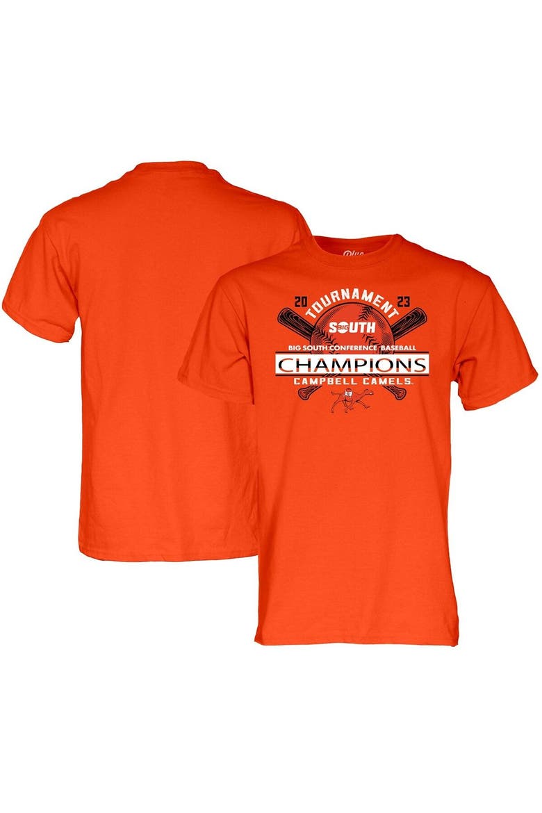 Orange Campbell Fighting Camels 2023 Big South Baseball Conference Tournament Champions T-Shirt, Main, color, Orange