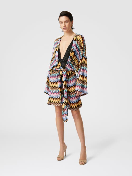 Missoni Kimono Cover-up In Lamé Viscose Lace With Belt In Multicoloured