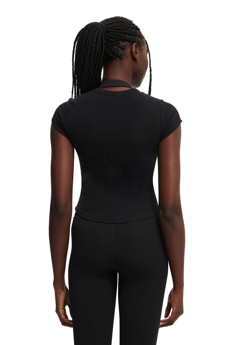 Women's Active Curved Hem Baby Tee, Alternate, color, Black