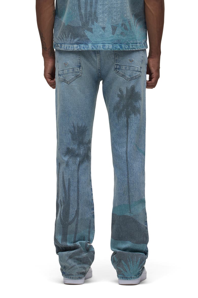 Walker Laser Print Kick Flare Jeans, Alternate, color, SPRING BREAK