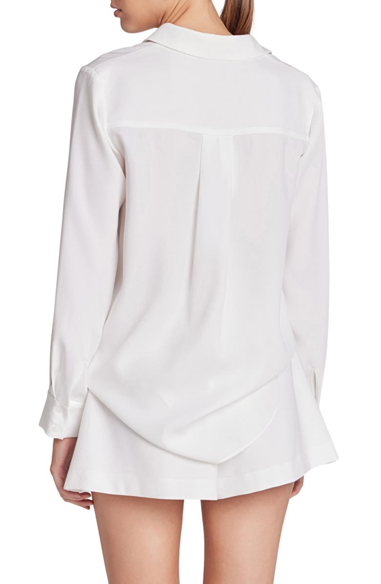 Endless Rose Net Pocket Button-Up Shirt, Alternate, color, Off White