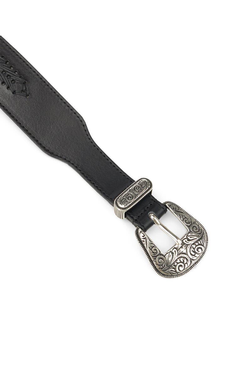 Fortela Cattle Calf Leather Belt with Studs, Alternate, color, Black