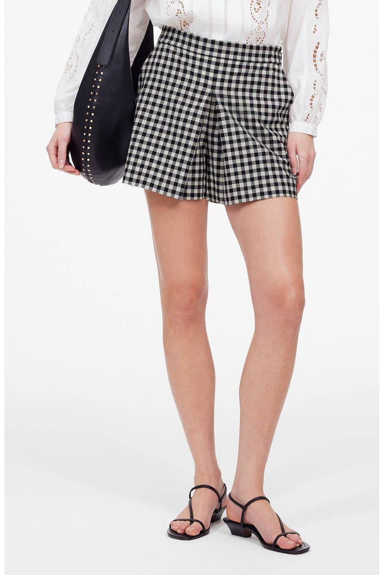 Gingham Miniskort, Main, color, TRUE BLACK