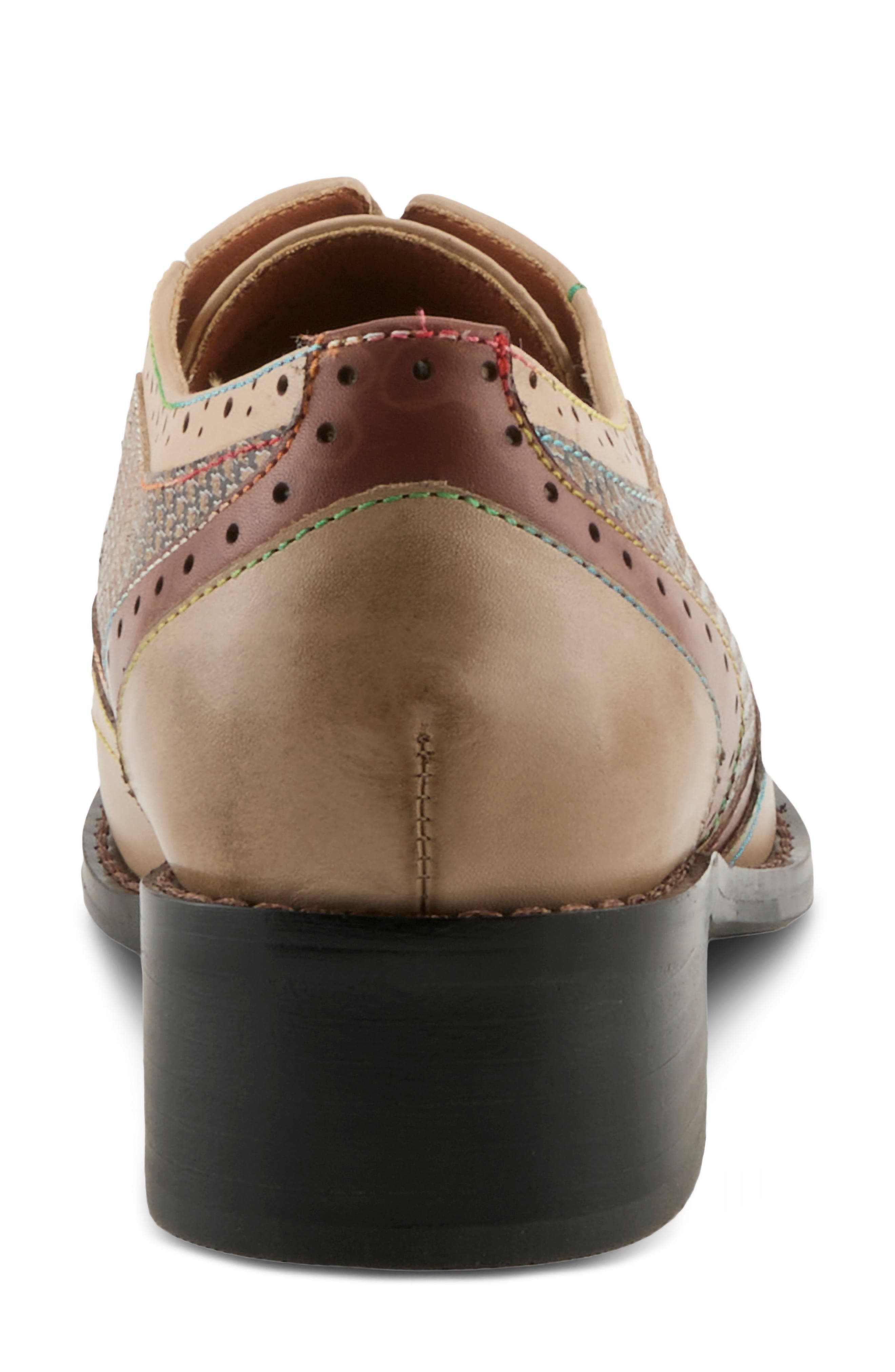 Tapdancer Leather Oxford, Alternate, color, BEIGE MULTI