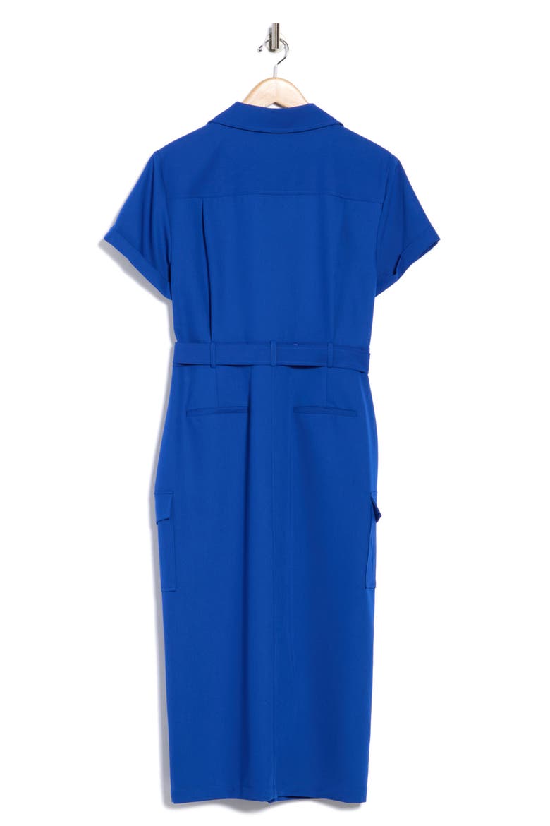 Lucy Belted Utility Shirtdress, Alternate, color, COBALT