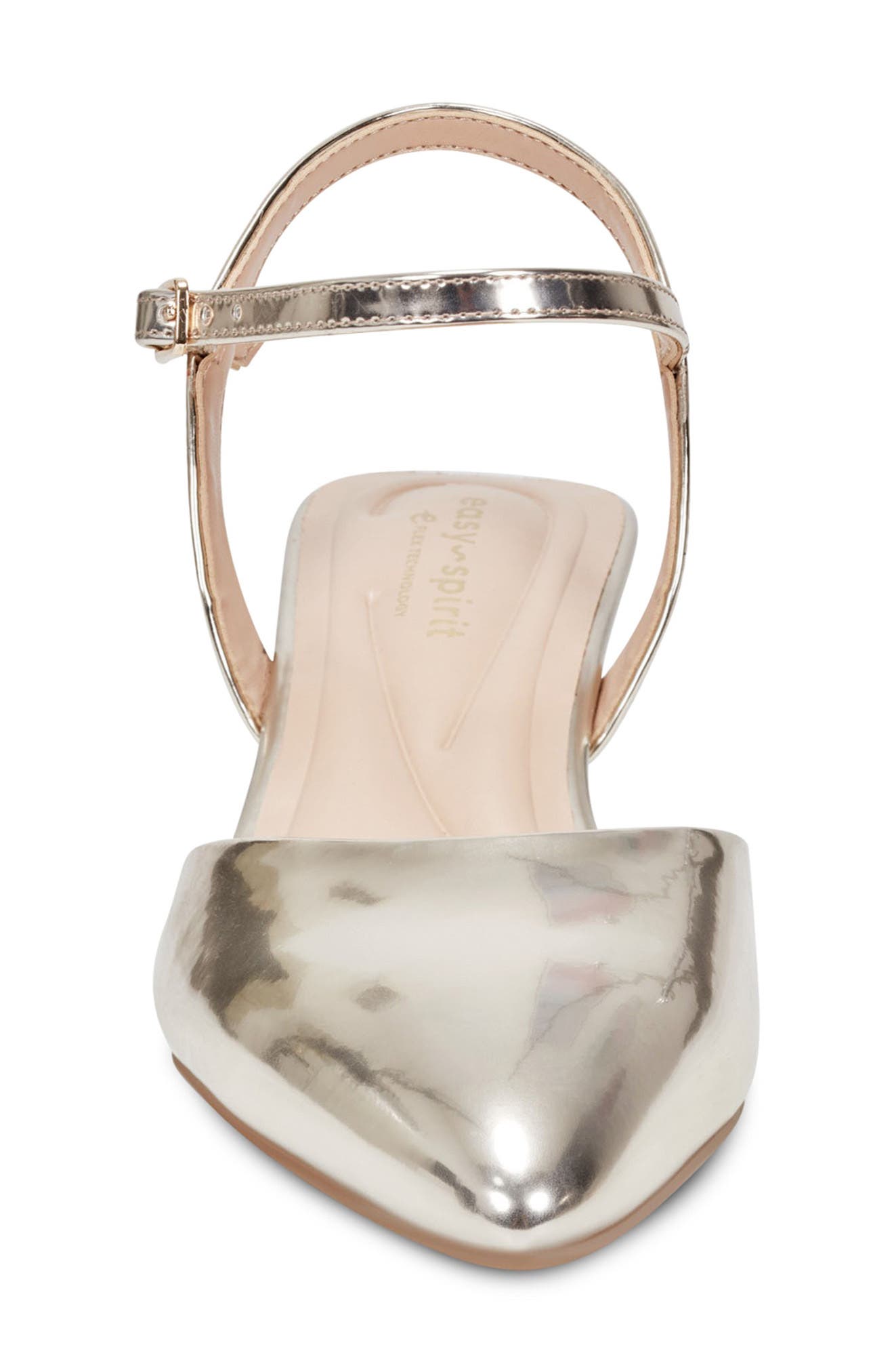 Easy Spirit Halyn Ankle Strap Kitten Heel Pump, Alternate, color, Gold