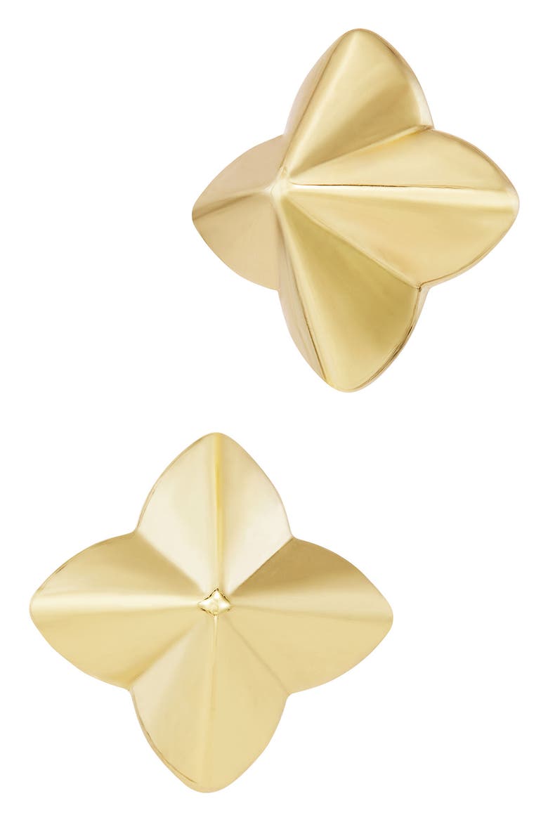 Quatrefoil Stud Earrings, Alternate, color, YELLOW