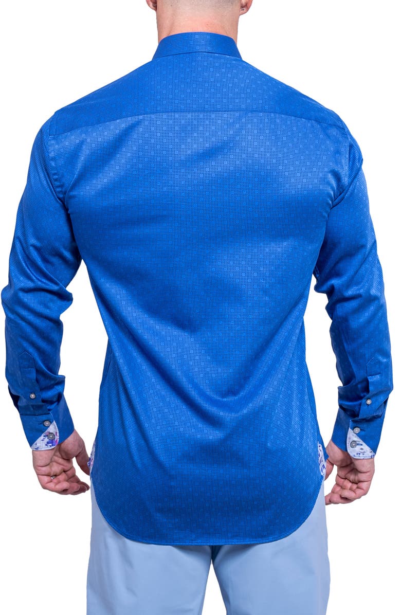 Maceoo Einstein Resistance0102 Blue Button-Up Shirt, Alternate, color, Blue